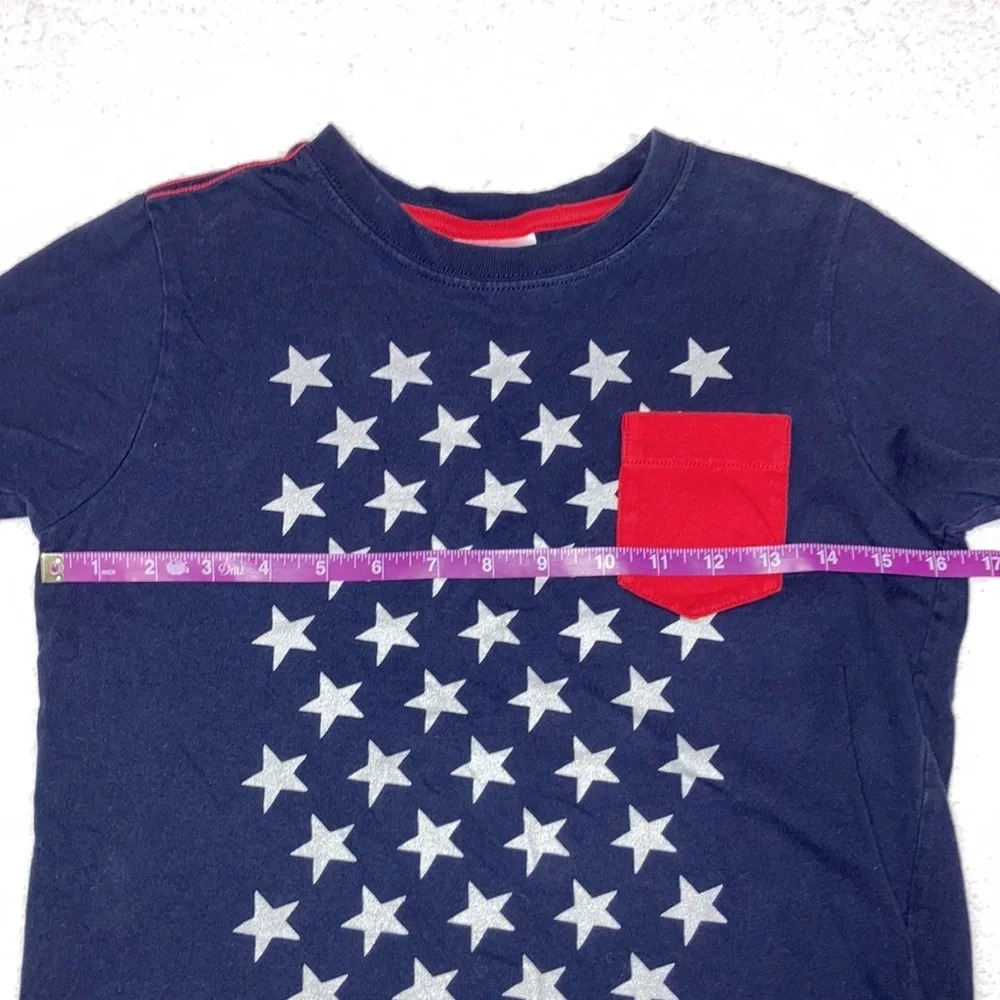 Hanna Andersson swim trunk and tee red white blue stripes and stars size 130 6/7 - Picture 7 of 11
